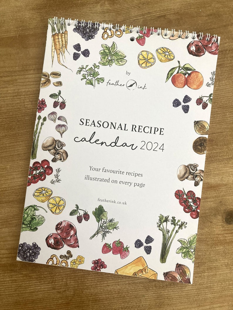 A4 Illustrated Watercolour Recipe Calendar 2024 Etsy
