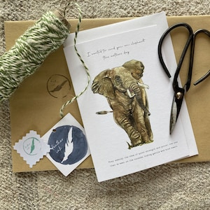 Elefante enviando fuerza día de las madres tarjeta de duelo A6