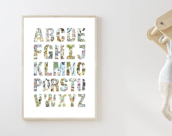 A-Z animal alphabet poster