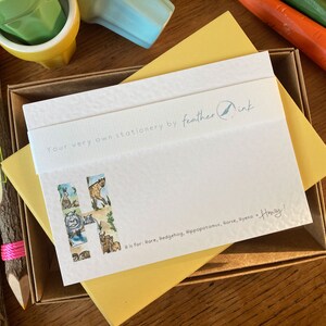 Alphabet animal jeu de notes de remerciement (A6) avec enveloppe Paquet de 10