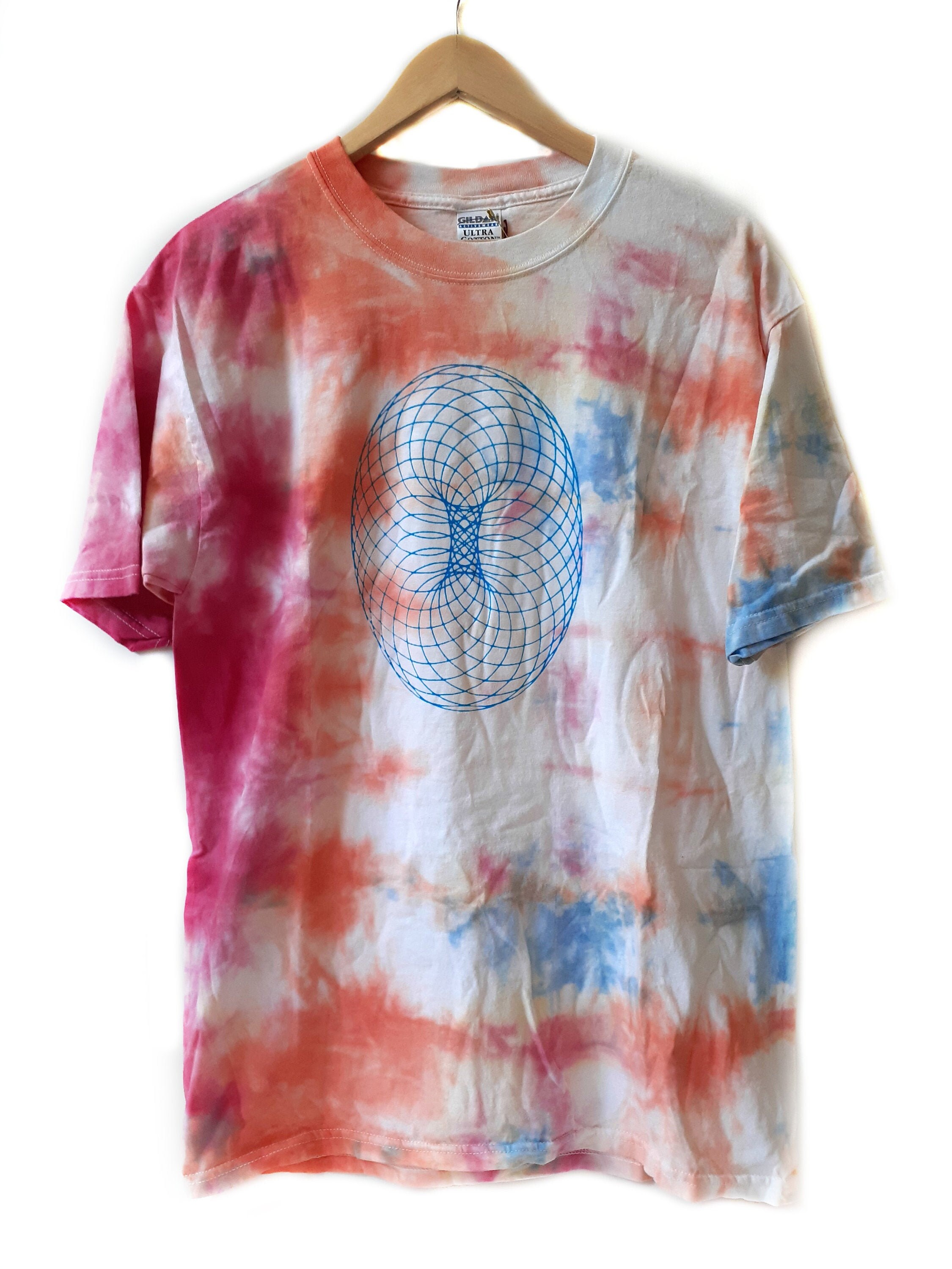 LARGE Swirl UV Tie Dye Tee Screen Print 