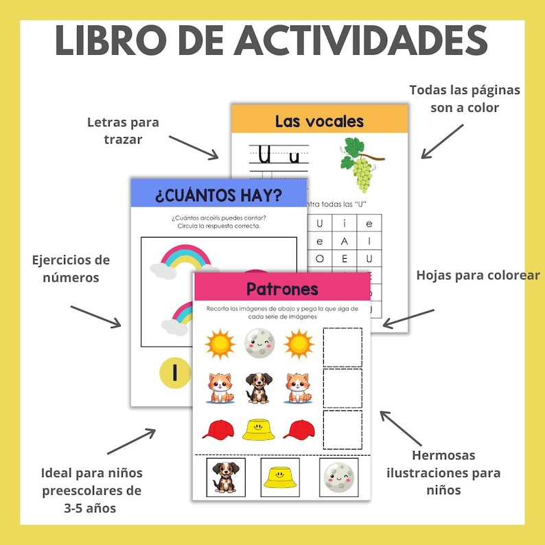Cuaderno de Actividades para Preescolar | PDF Imprimible | Ejercicios