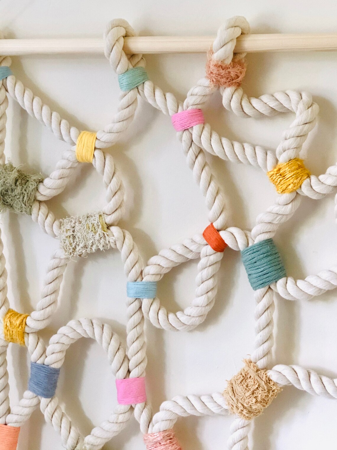 Colgante de pared colgante de pared tejida pared de cuerda | Etsy
