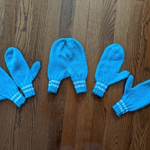 Lake Louise Teal Knitted Couple Mittens