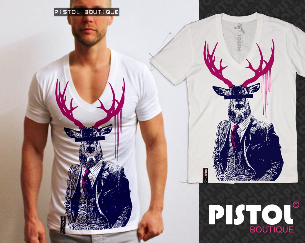 Pistol Boutique mens White Stag suit shirt tie summer fashion singlet Vest Tank Pistol Boutique mens White Stag suit shirt tie summer fashion singlet Vest Tank