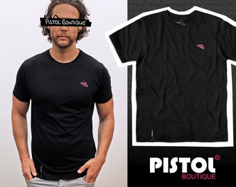 Pistol Boutique Men's Plain BLANK Black Chest Neck Logo Print Fashion Tank Singlet Vest Top