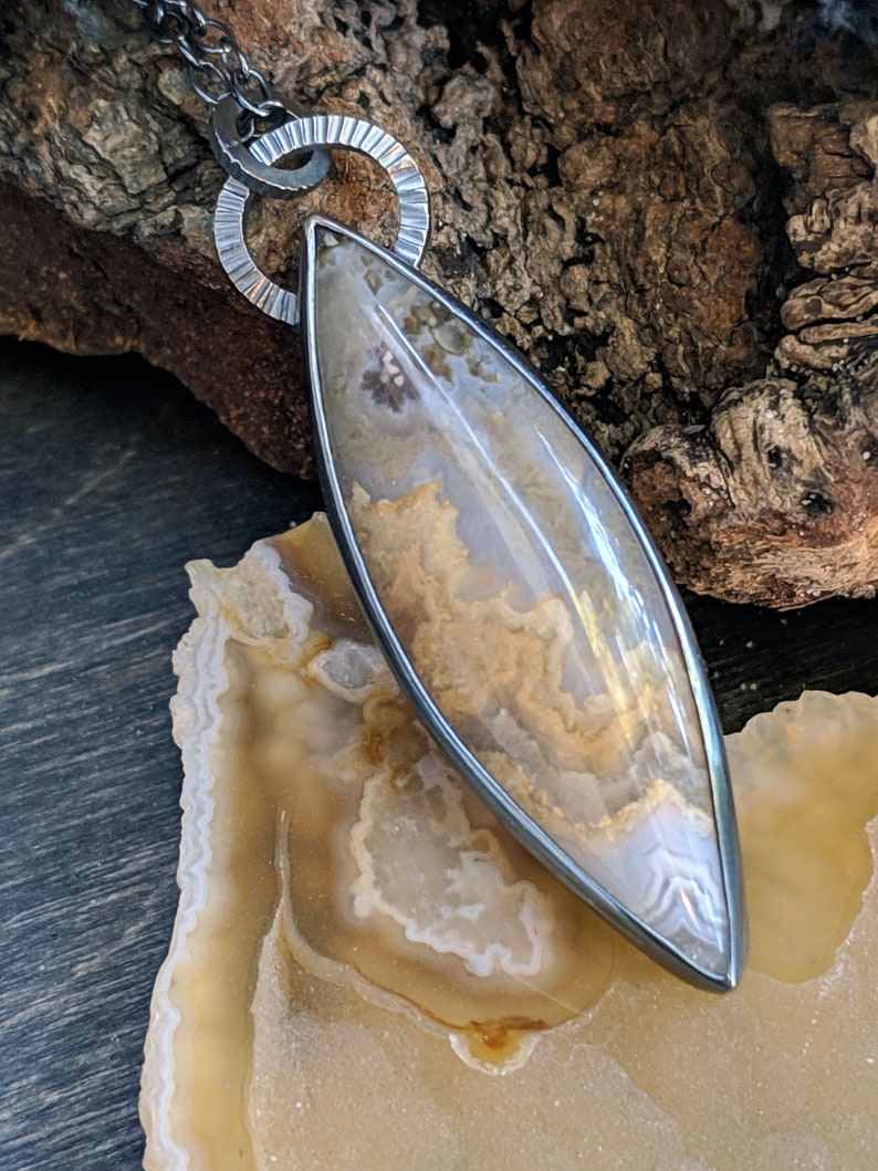Prudent Man Plume Agate With Textured Details and Extra Long - Etsy