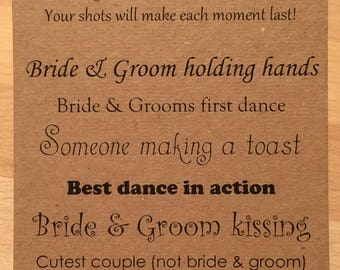 I Spy Wedding Camera Cards - Tall - Black on Brown Kraft Card KP032 BL/KP