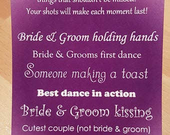 I Spy Wedding Camera Cards - Tall - Purple KP032 PR/WT