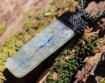 Australische edelsteen OCEAN INDIGO KYANITE, Australische blauwe kyanietketting, vogelbekdierdromen Australisch gemaakt macramékoord, Australische verkoper