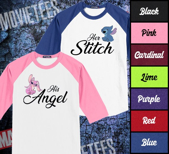 stitch and angel couple shirt
