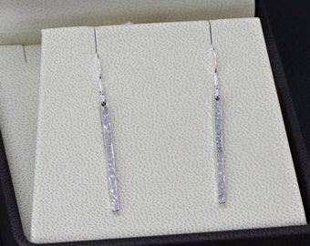 2mm Silver 30mm Drop Earrings