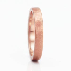 3mm 9ct Rose Gold Hammered Wedding Ring image 2