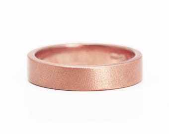 5mm Frosted 9ct Rose Gold Wedding Ring
