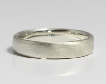 5mm Sandblasted Silver Textured Wedding Ring