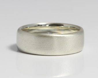 8mm Frosted Silver Wedding Ring