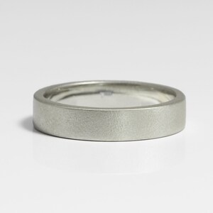 5mm Flat Frosted Platinum Wedding Ring