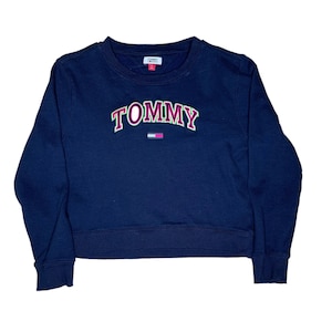 Tommy jeans rainbow embroidered crew neck sweatshirt cheap