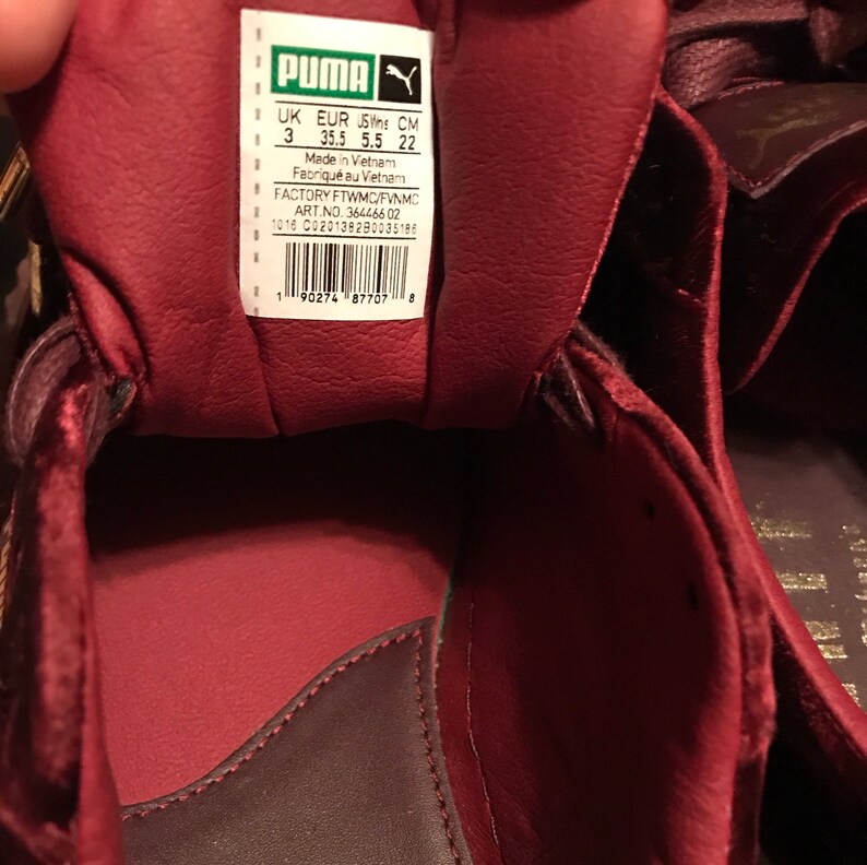 Fenty Crushed Velvet Royal Burgundy Creeper
