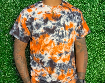 black and orange tie dye sweatshirt