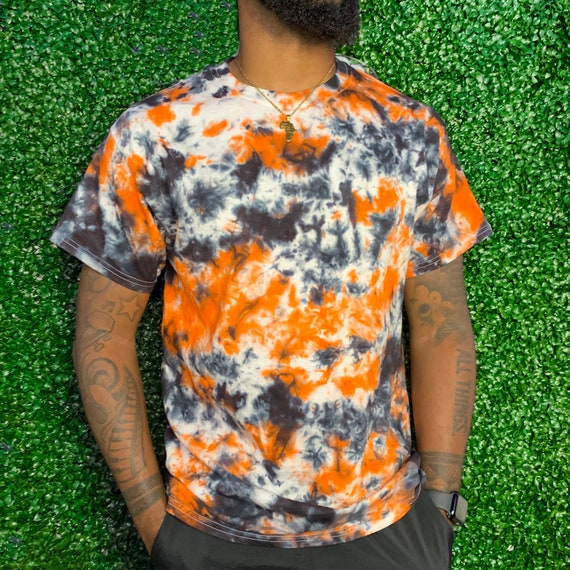 black orange tie dye shirt