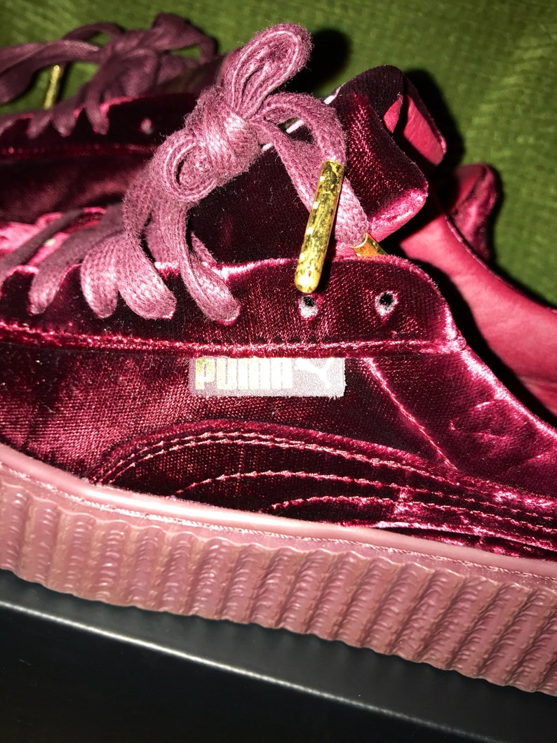 Fenty Crushed Velvet Royal Burgundy Creeper