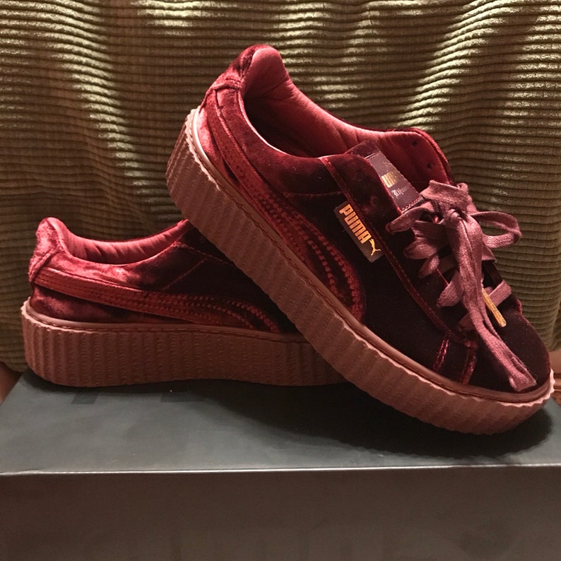 Fenty Crushed Velvet Royal Burgundy Creeper