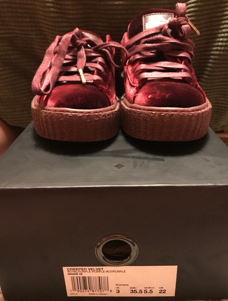 Fenty Crushed Velvet Royal Burgundy Creeper