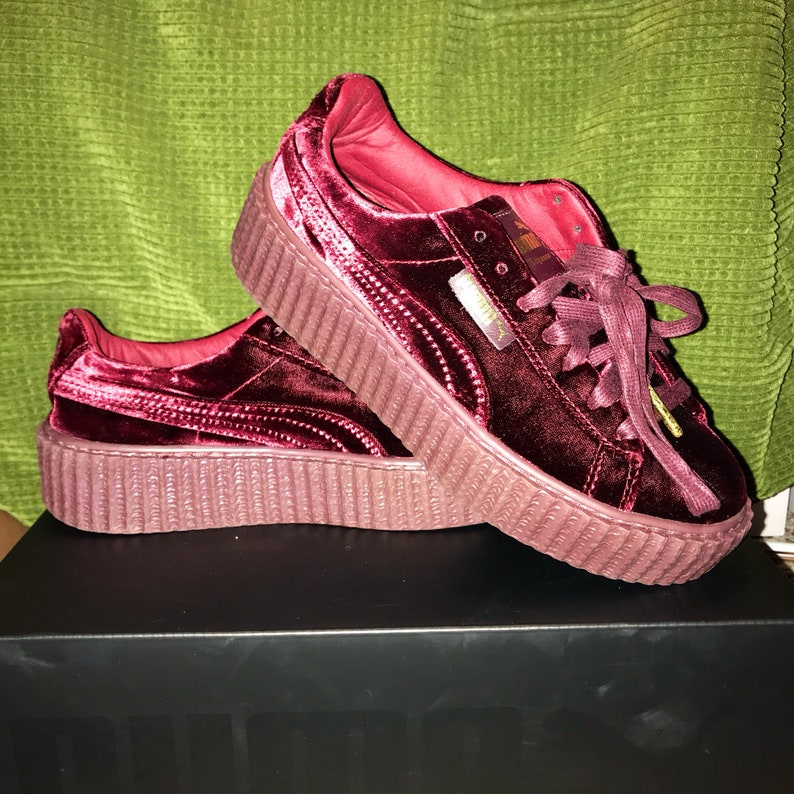 Fenty Crushed Velvet Royal Burgundy Creeper
