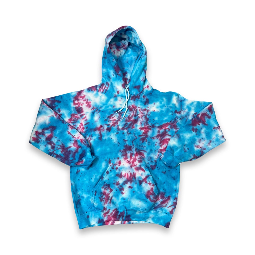 Pink and Blue Tie Dye Hoodie Splash Colors Etsy