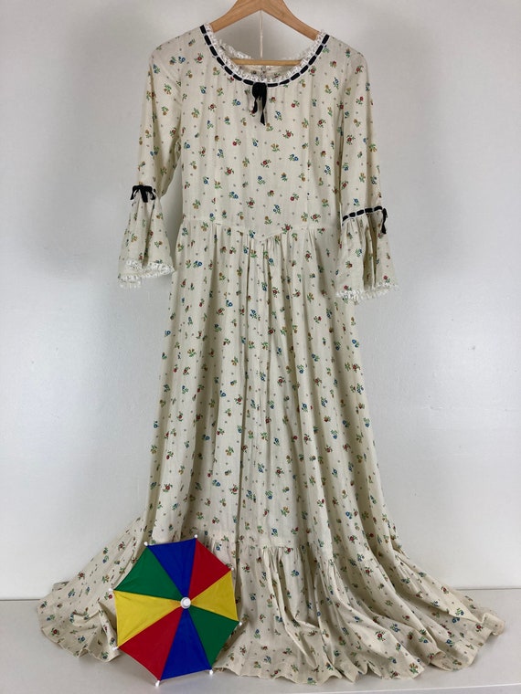 Floral Vintage Handmade Ruffled Prairie Dress - image 2