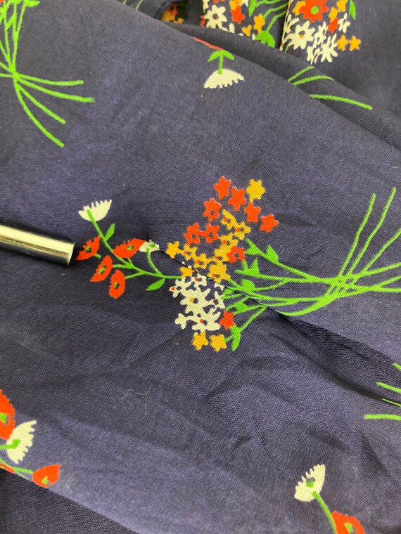 Prairie Bouquet Light Navy 1940's Inspired Handma… - image 3