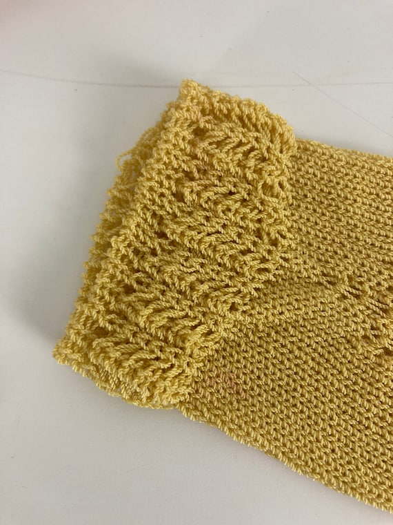 Lemon Mellow Yellow Handmade Knitted Vintage Glov… - image 6