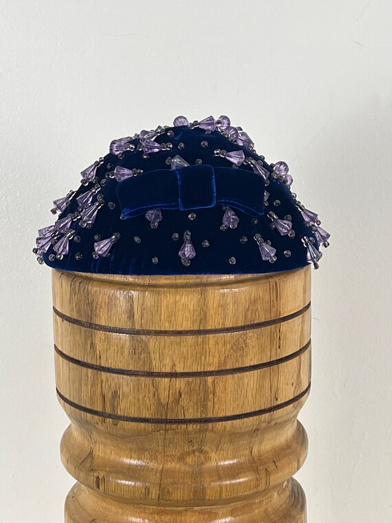 Purple Rain Vintage Blueberry Velvet Bead Embelli… - image 3