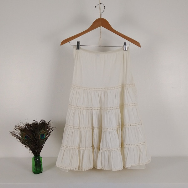 Serene Chic Cotton & Lace Vintage Slip Crinoline Skirt