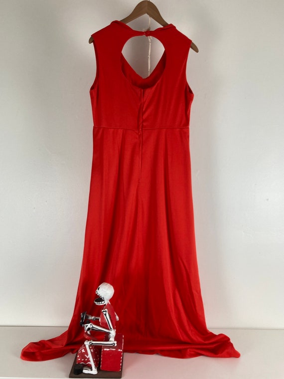 Lady Disco Devil Halloween Vintage Red Maxi Dress - image 3