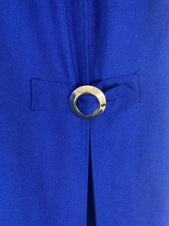 Blue Polyester Vintage Two Piece Vest Suit - image 2