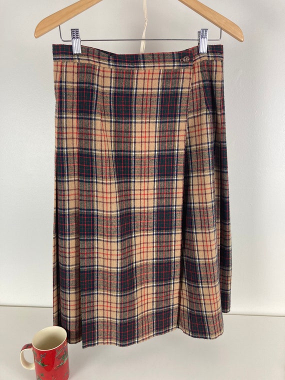 Summit Multicolored Vintage Plaid Kilt Wrap Skirt - image 6