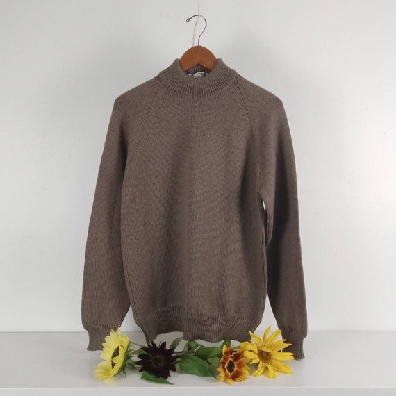 Shetland Wool Mushroom Colored Vintage Pullover S… - image 1