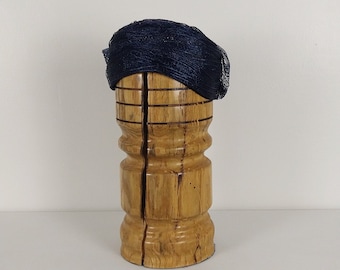 Marine Blaue Netzschleife Vintage Hut Fascinator
