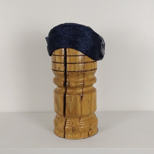 Navy Blue Netted Bow Vintage Hat Fascinator