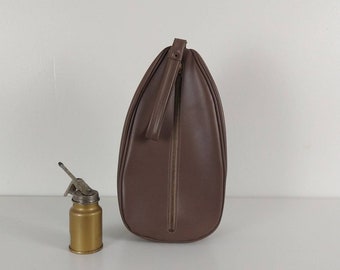 Brown Vegan Leather Teardrop Vintage Shoe Carry Bag