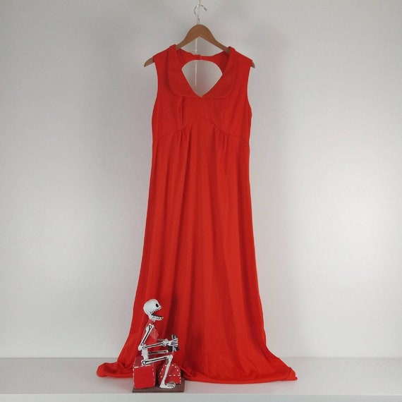 Lady Disco Devil Halloween Vintage Red Maxi Dress - image 1