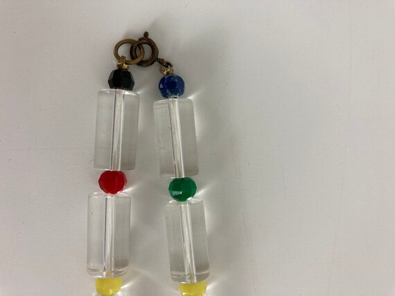 Clear Plastic Barrel & Colorful Bead Vintage Neck… - image 3