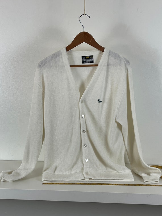 White Emblem Cardigan Men main image 0