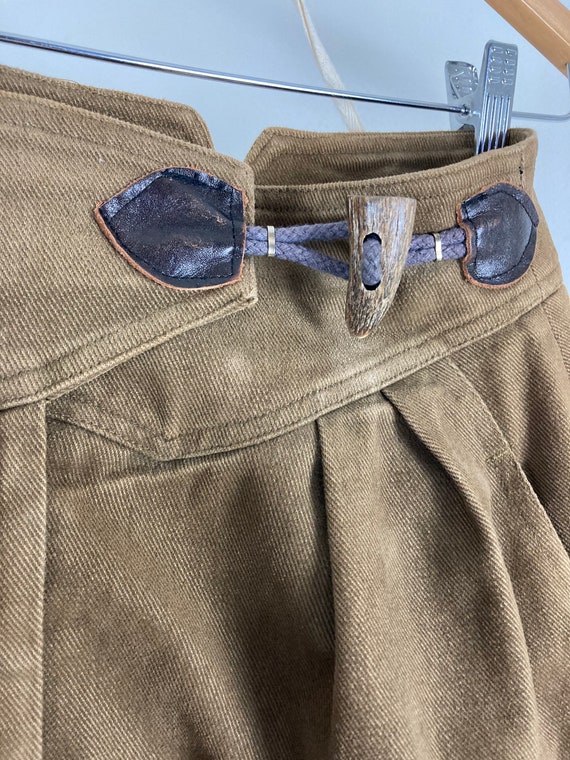 Preppy Olive Drab Denim 1980’s Skirt - image 2