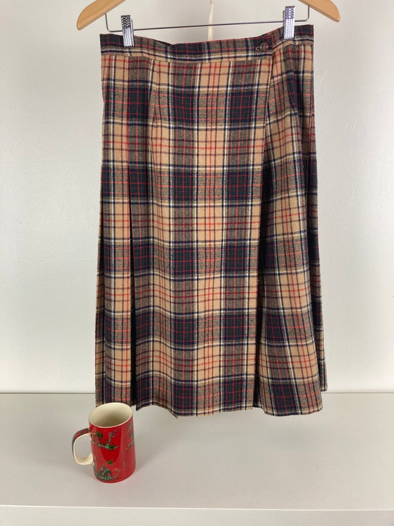 Summit Multicolored Vintage Plaid Kilt Wrap Skirt - image 5