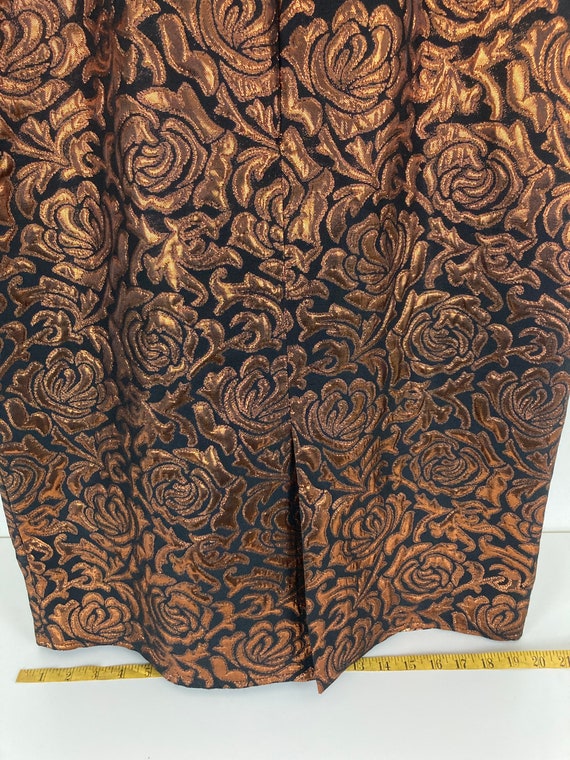 Copper & Black Rose Vintage Inspired Wiggle Dress - image 7