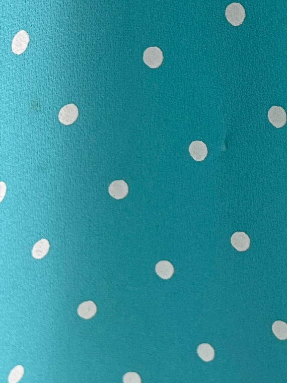 Aqua Blue & White Polkadot Vintage Day Dress - image 5