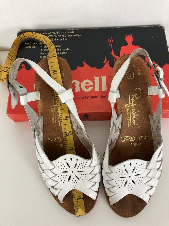 White Leather Summery Vintage Brazil Made Huarach… - image 4